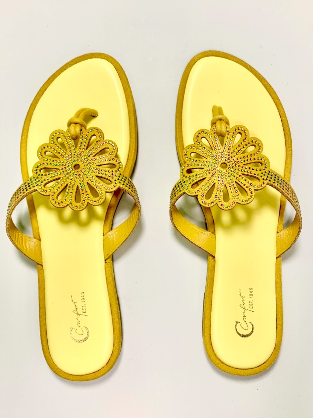 Cato Yellow Floral Toe-Loop Sandals